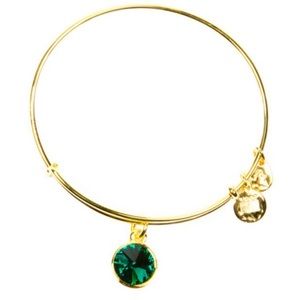 May Emerald and Gold Alex and Ani Bracelet