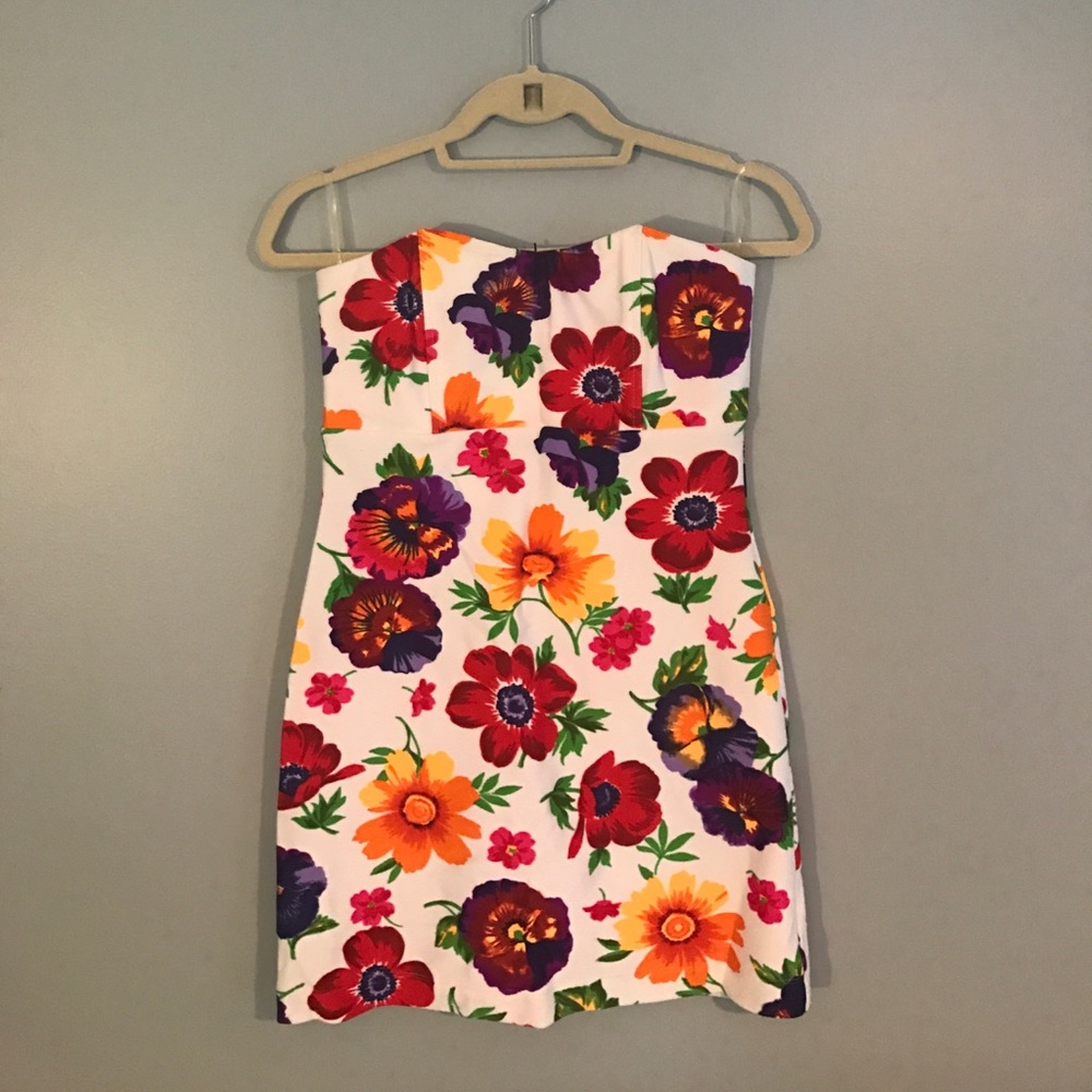 Floral strapless bandage dress