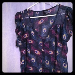 Fire LA Peacock Sheer Shirt