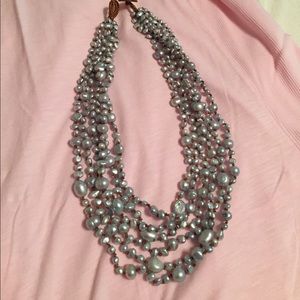 Grey silver seed Pearl necklace