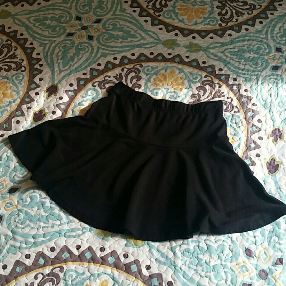 Black flare skater skirt