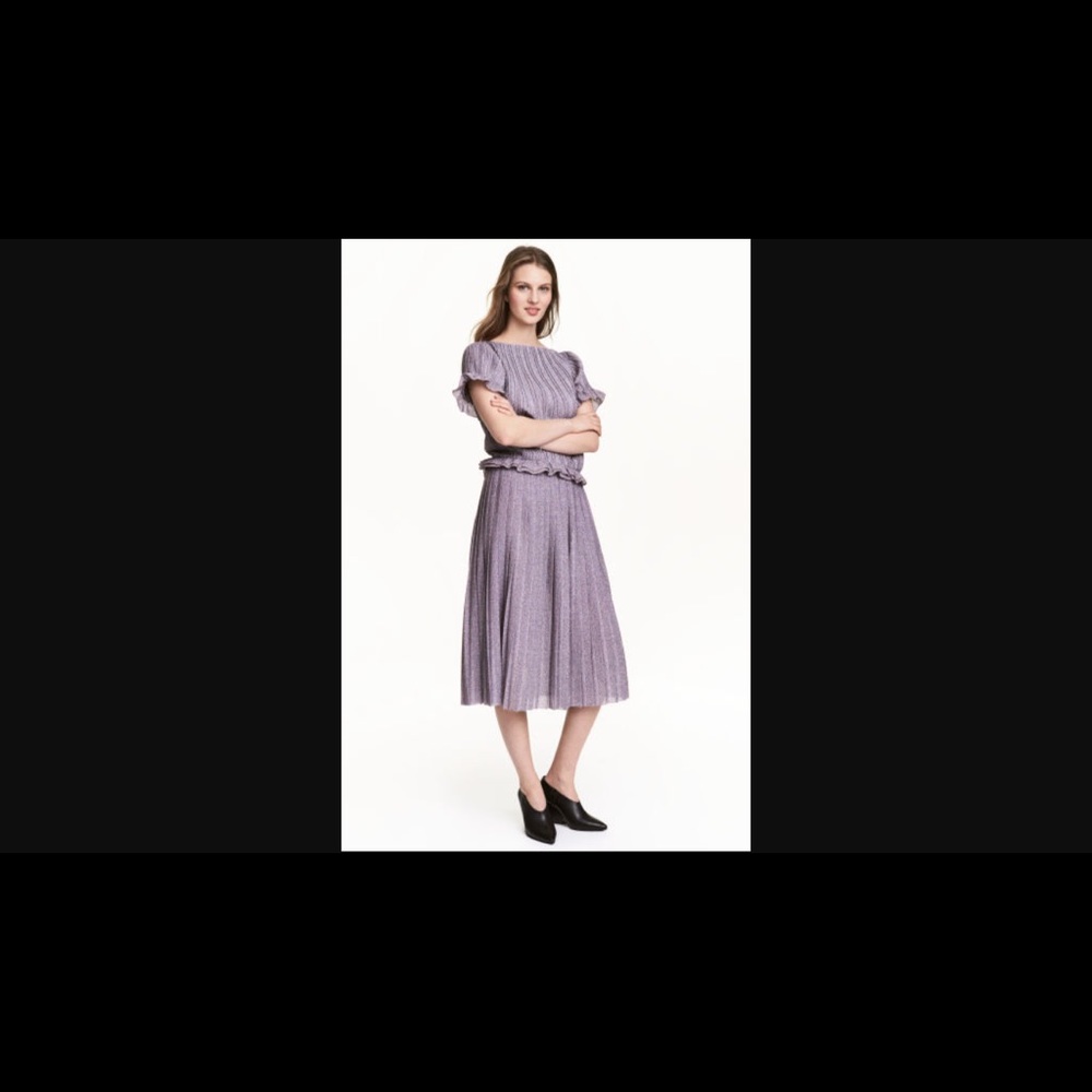 H&M Glitter Pleated Skirt