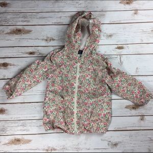 Baby Gap girls 4T floral light rain jacket