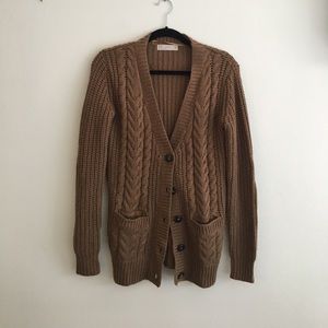 Zara oversized brown sweater with elbow patches