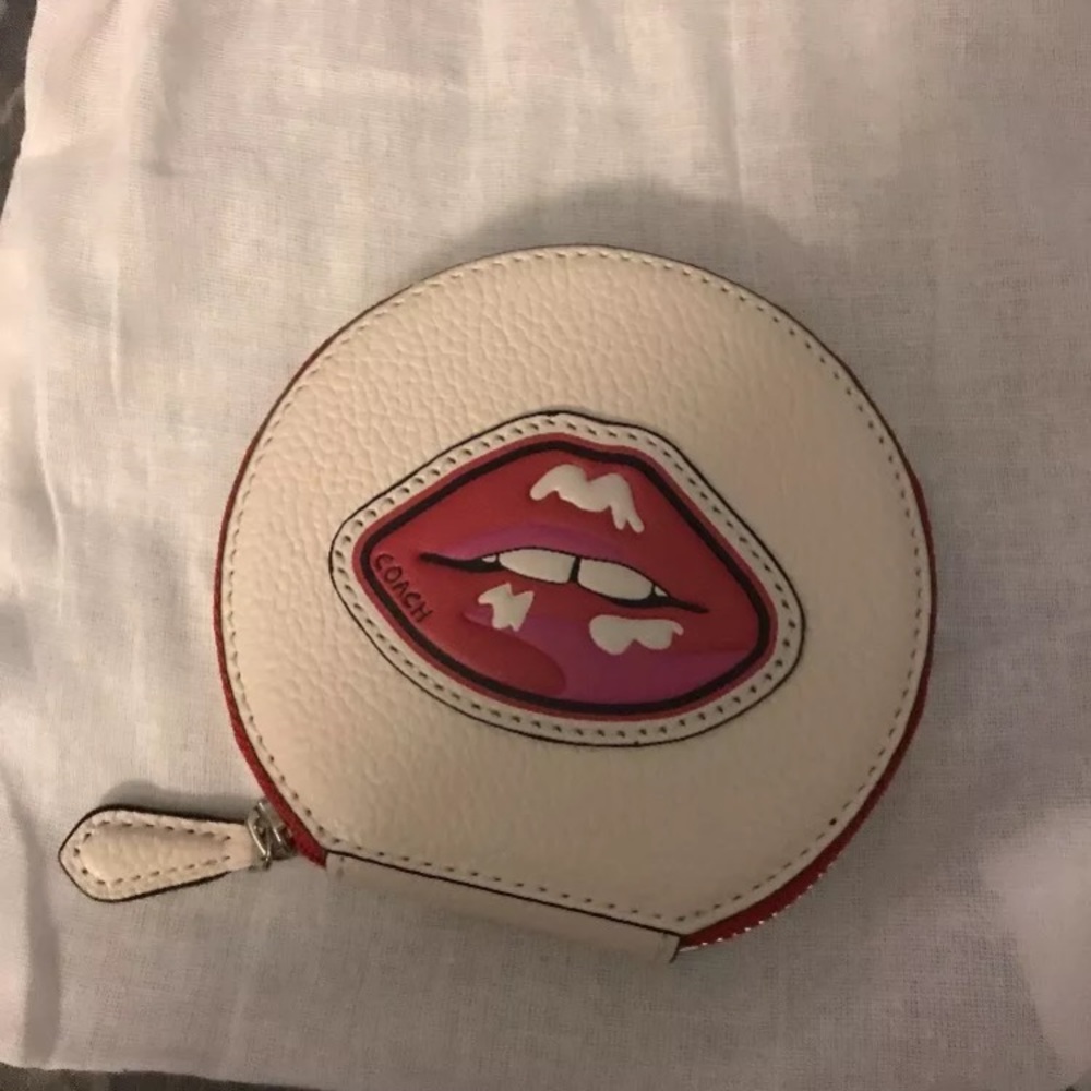 Authentic Coach Coin Purse with Lips Design