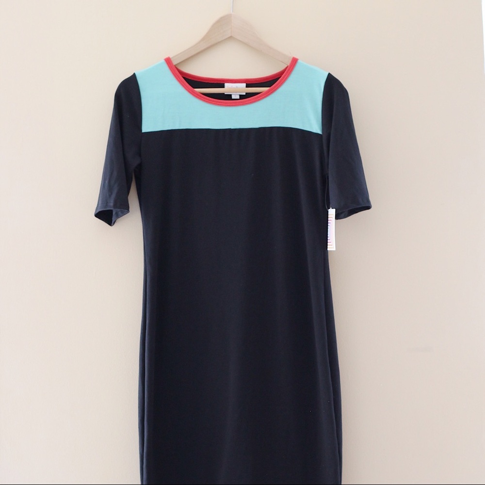 NWT LuLaRoe Julia Color Blocked Dress in Size S