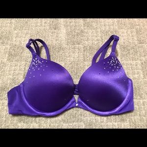 Purple very sexy push-up bra  with crystal details