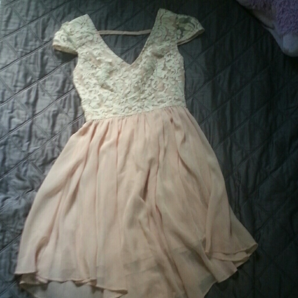 Lace peach dress