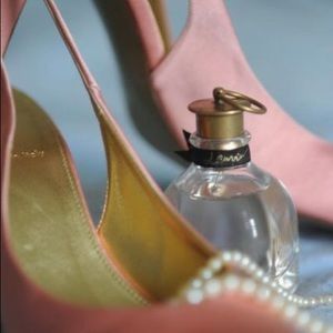Millennial pink silk sling backs