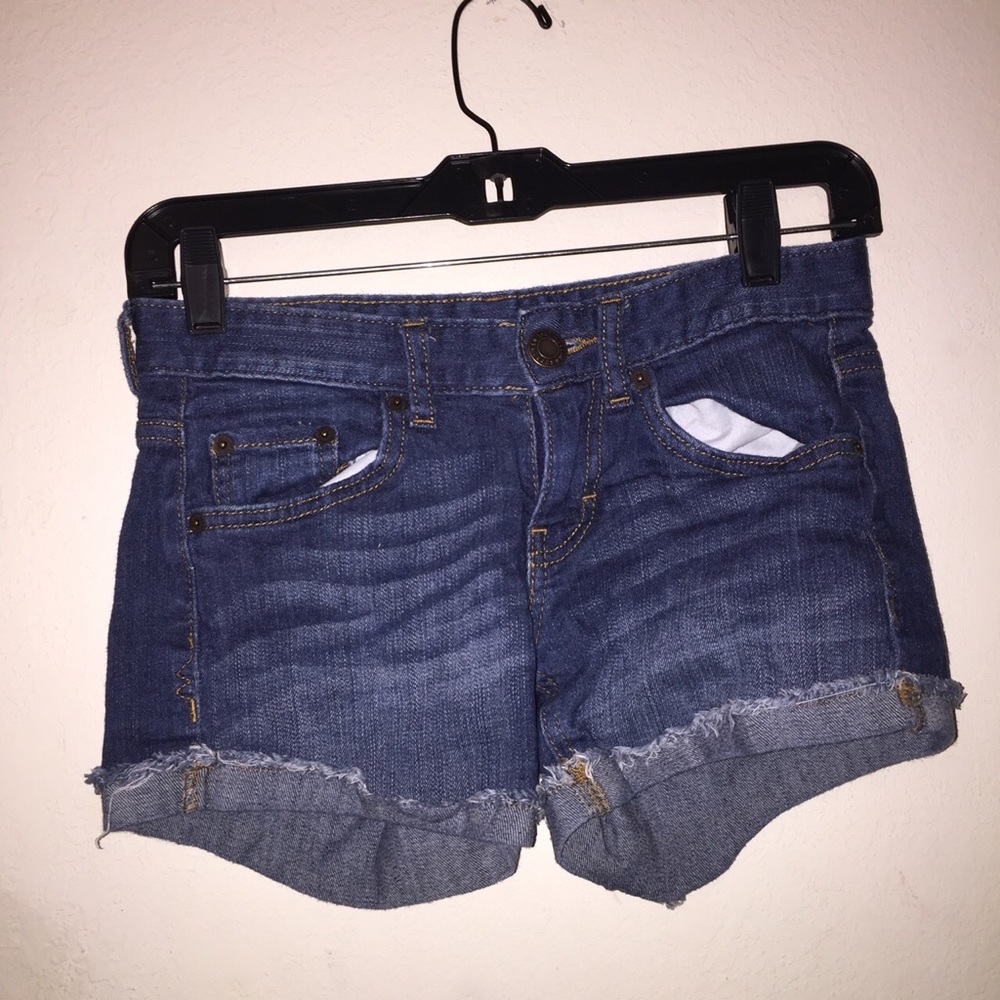 Blue denim shorts