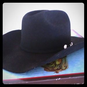 Black felt Stetson cowboy hat in box