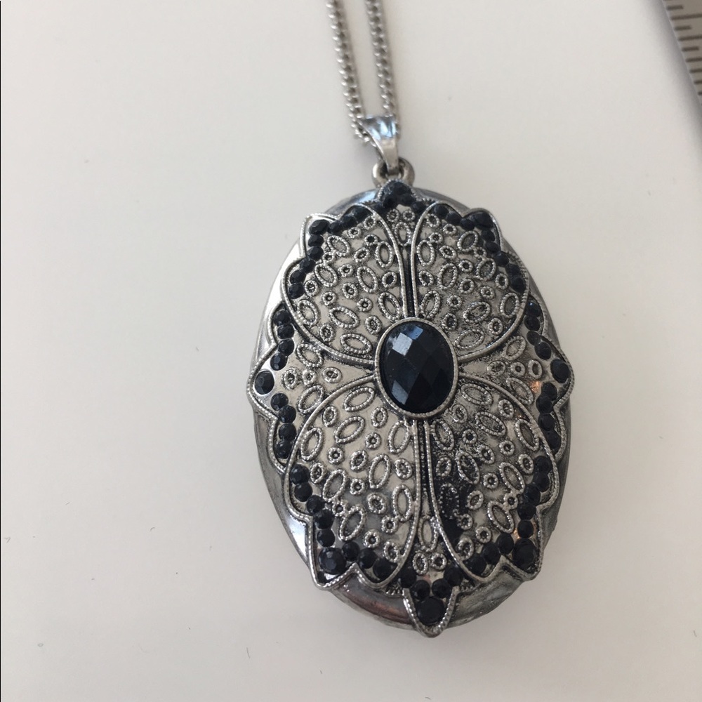 Black and Silver Tone long Necklace