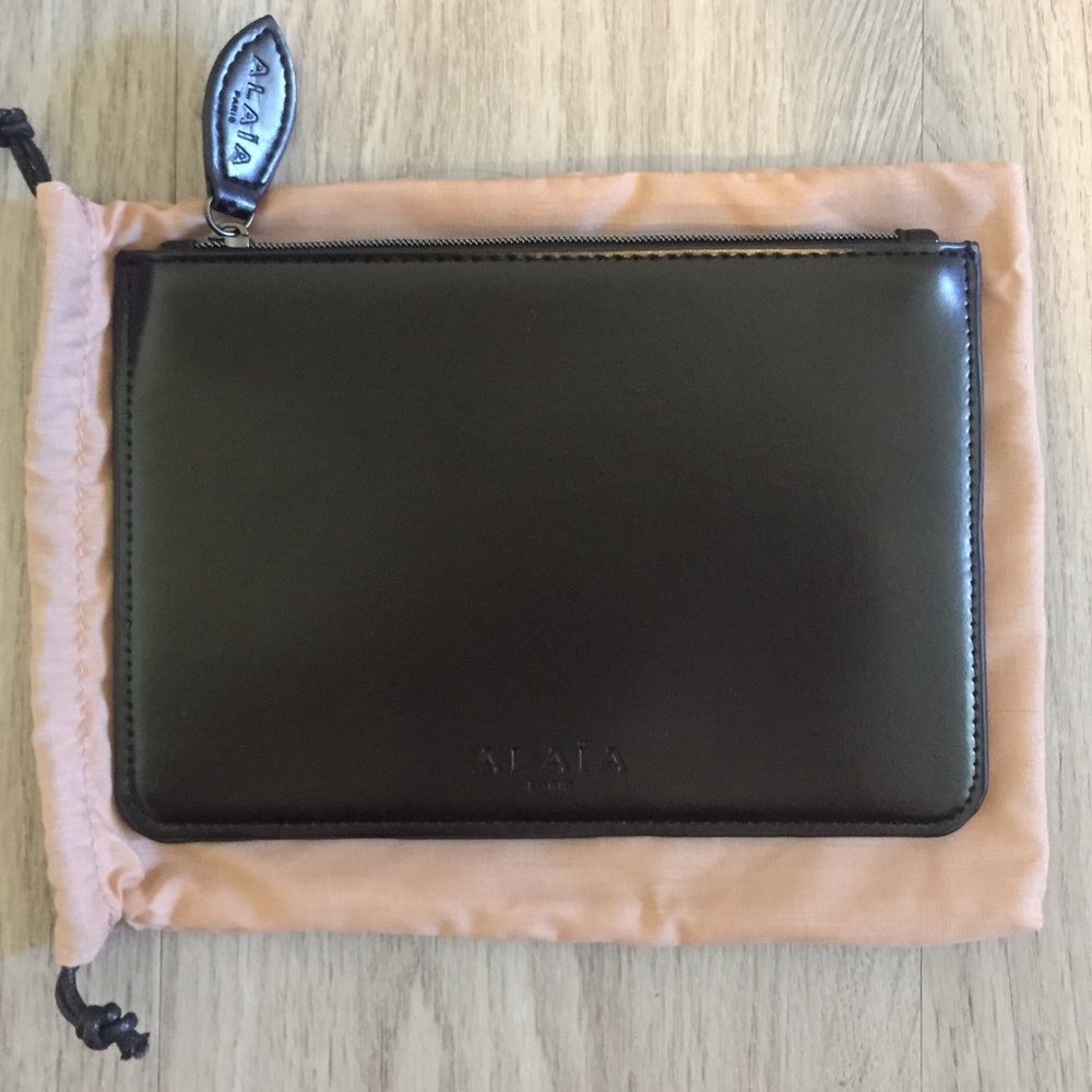 Authentic Alaia NEW black leather clutch