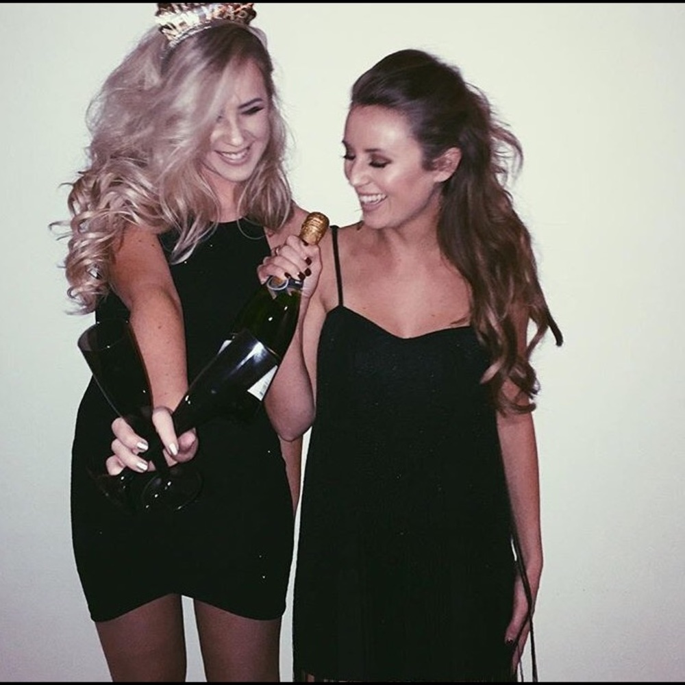 Black fringe dress