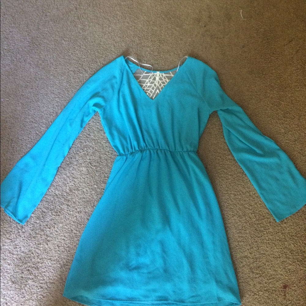 Bright blue dress