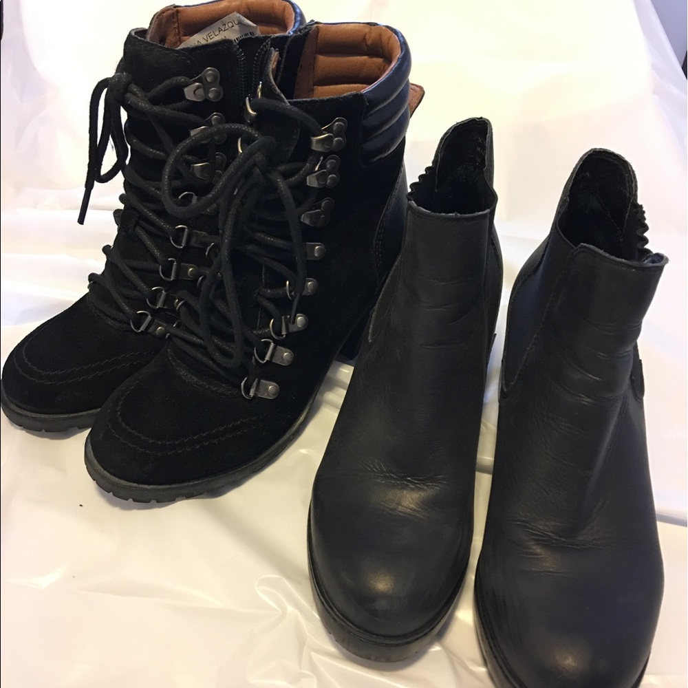Bundle 2 Black ankle boots size  6.5