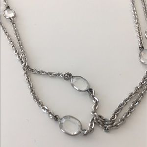 Silver and clear crystal necklace