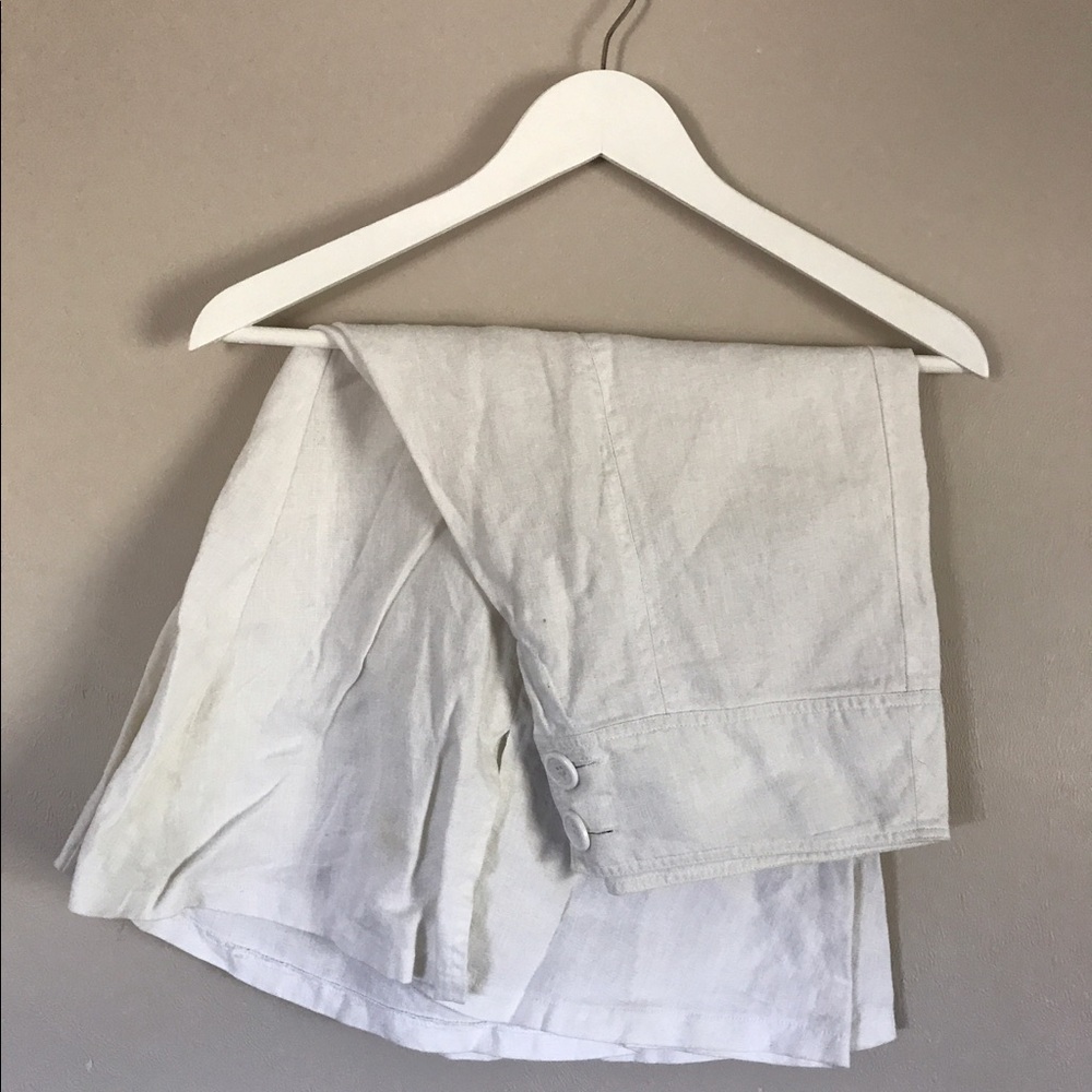 Short linen culotte pants