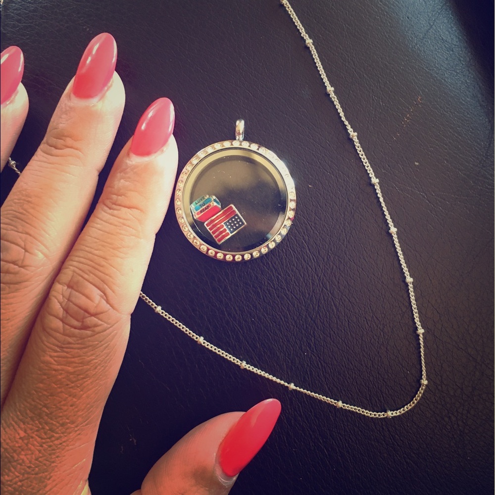 Origami Owl locket and necklace.