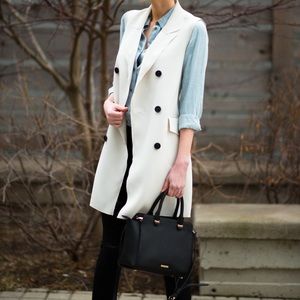 Topshop Raw Edge Sleeveless Jacket