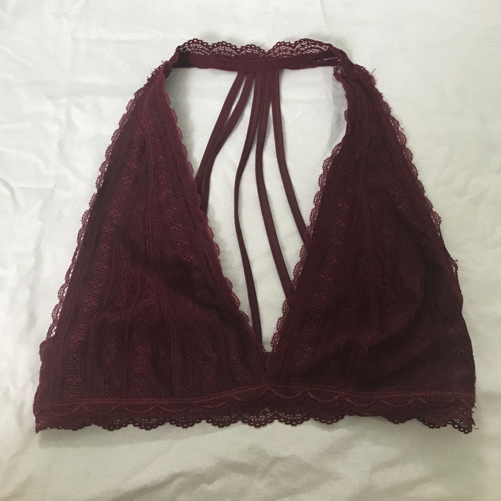 francesca's maroon lace bralette