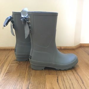 Light blue rain boots