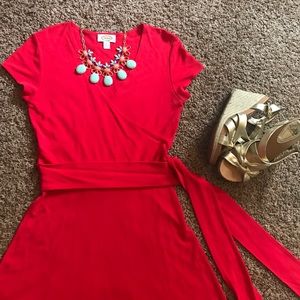 Talbots Red Wrap Dress