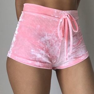 NEW Pink Velvet Shorts