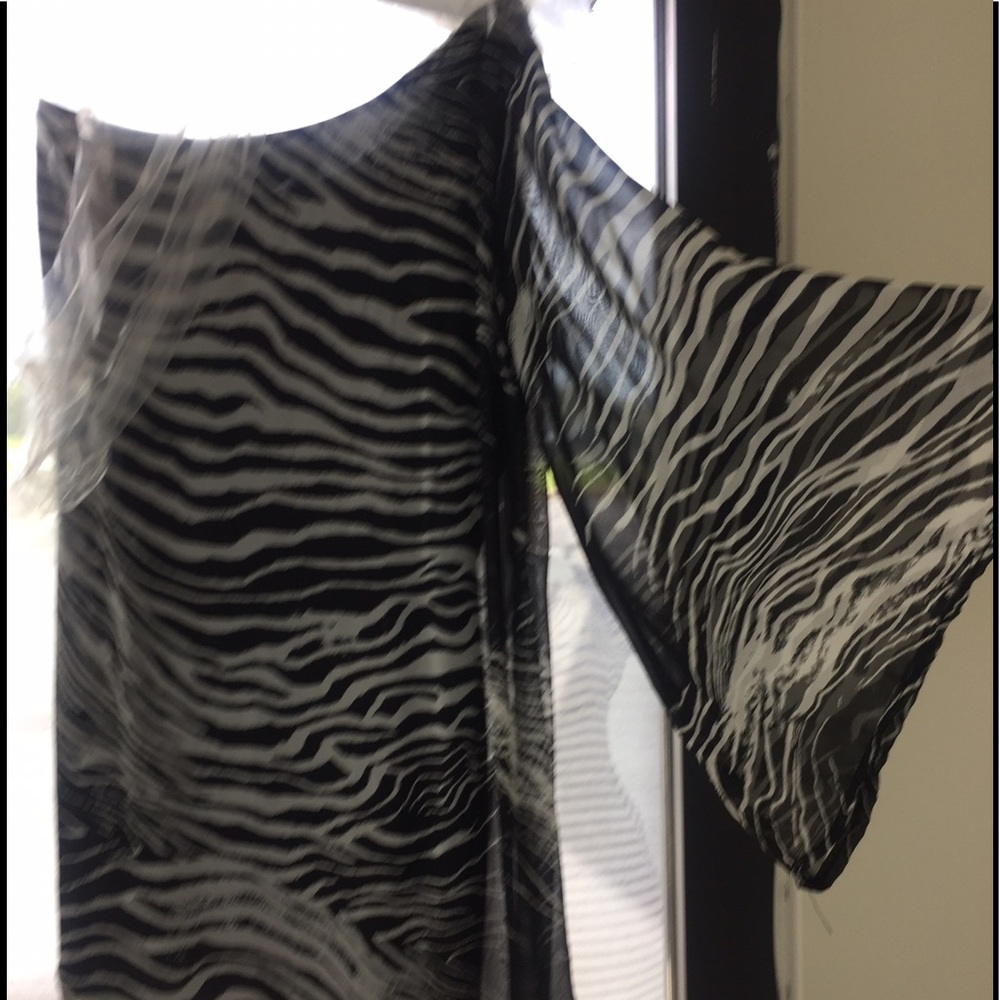 Sheer one sleeve party dress by Wish zebra print.
