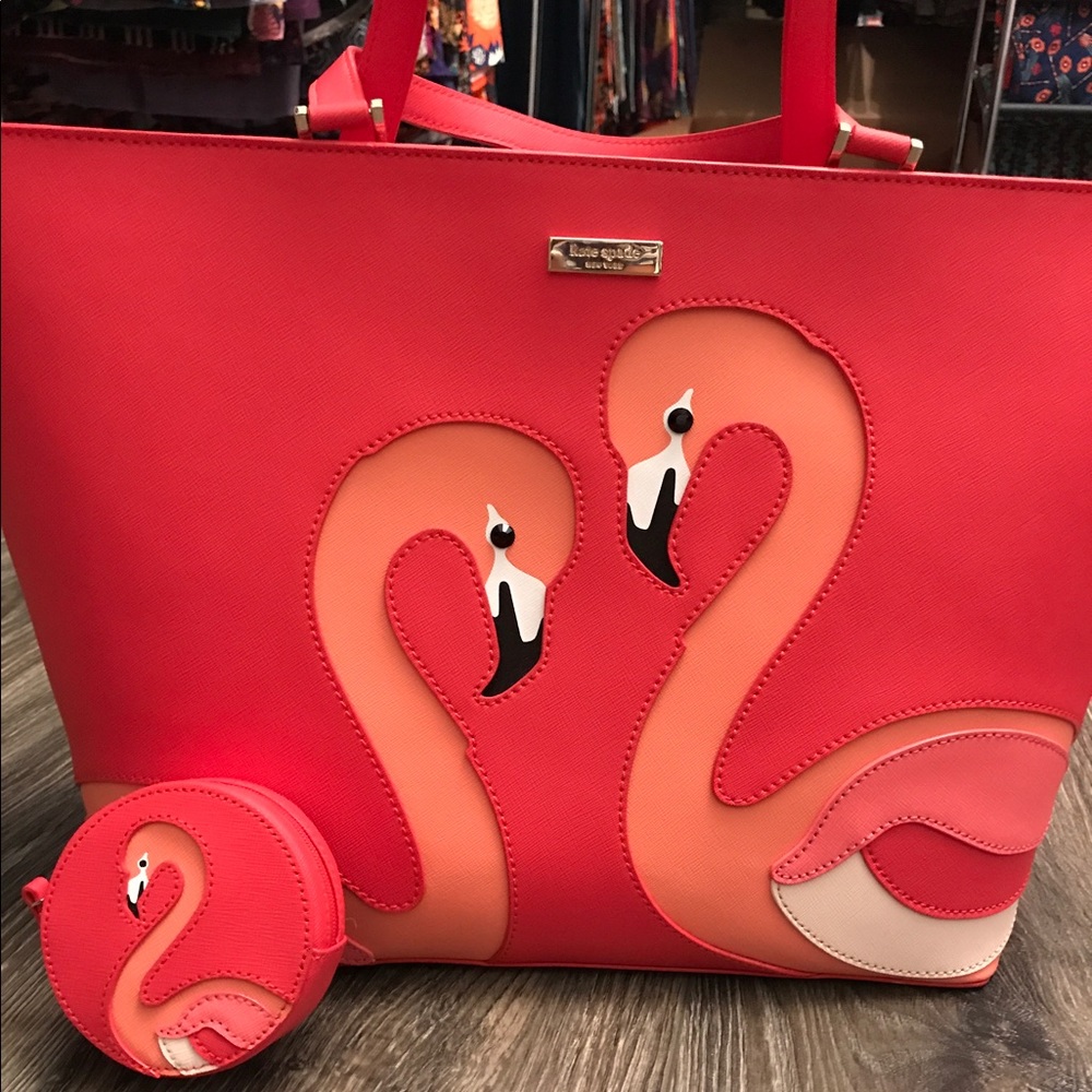 Kate Spade Flamingo Tote w/ Coin Purse