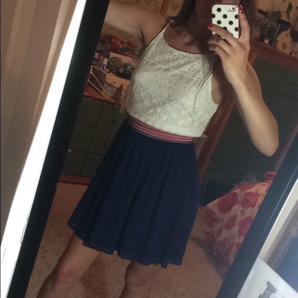 Cute Lace and Navy Dress