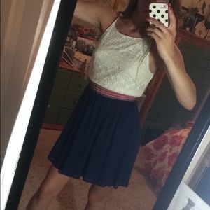 Cute Lace and Navy Dress