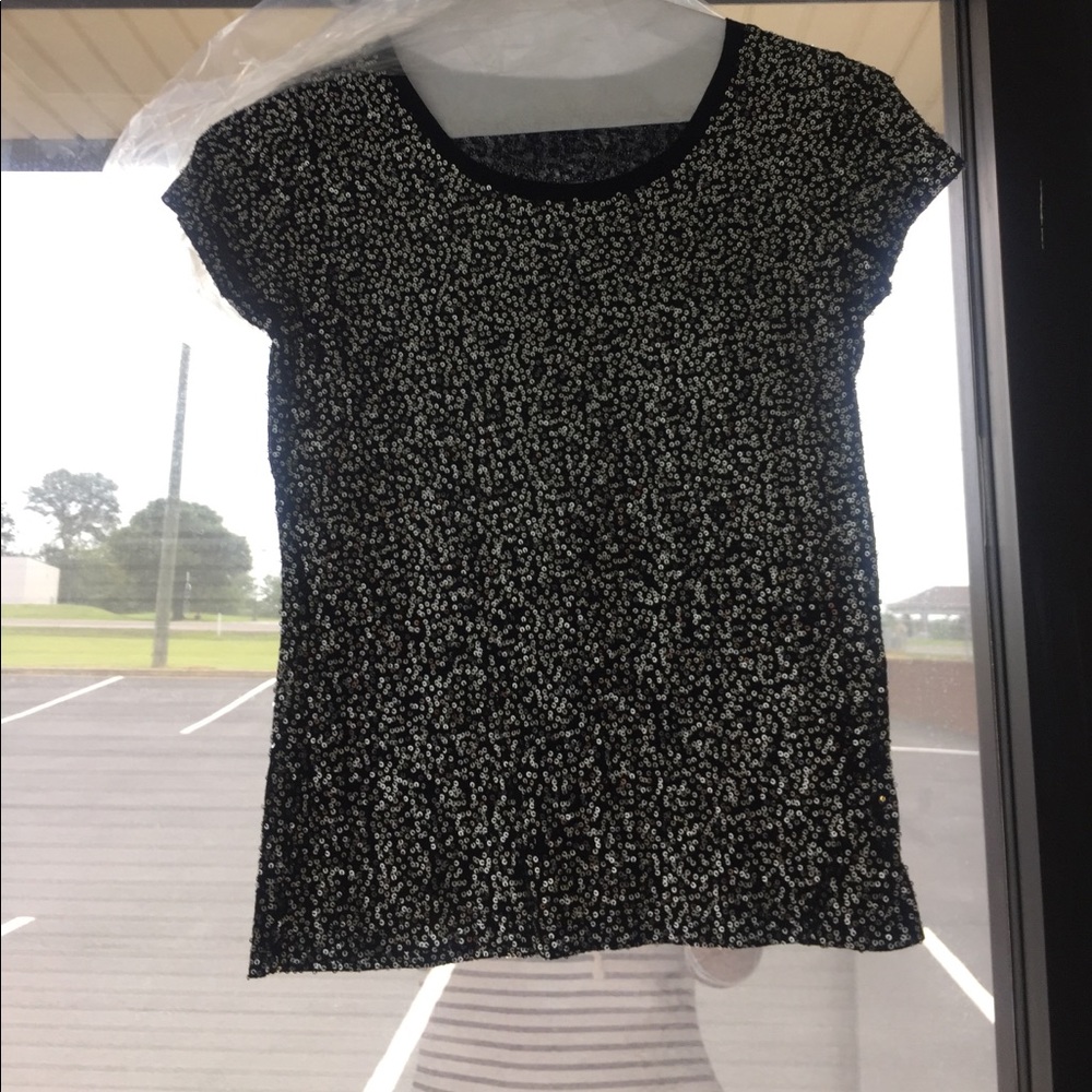 Calvin Klein sequin top short sleeve