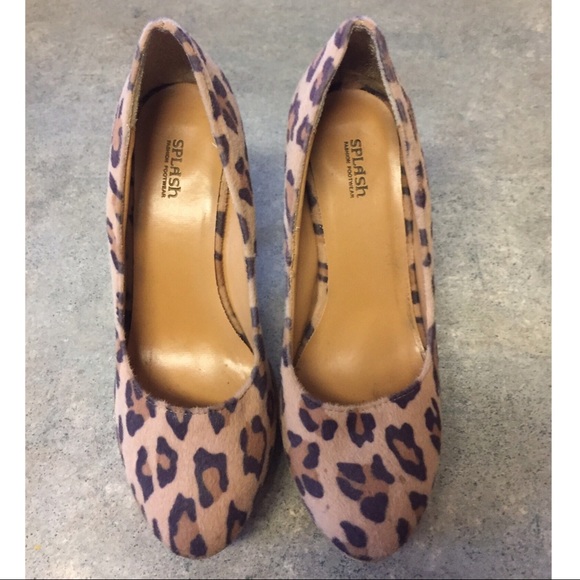 Splash Footwear Leopard Heel sz 7 1/2 - Picture 2 of 4
