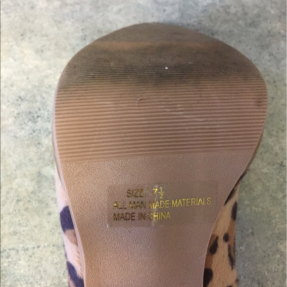 Splash Footwear Leopard Heel sz 7 1/2 - Picture 3 of 4