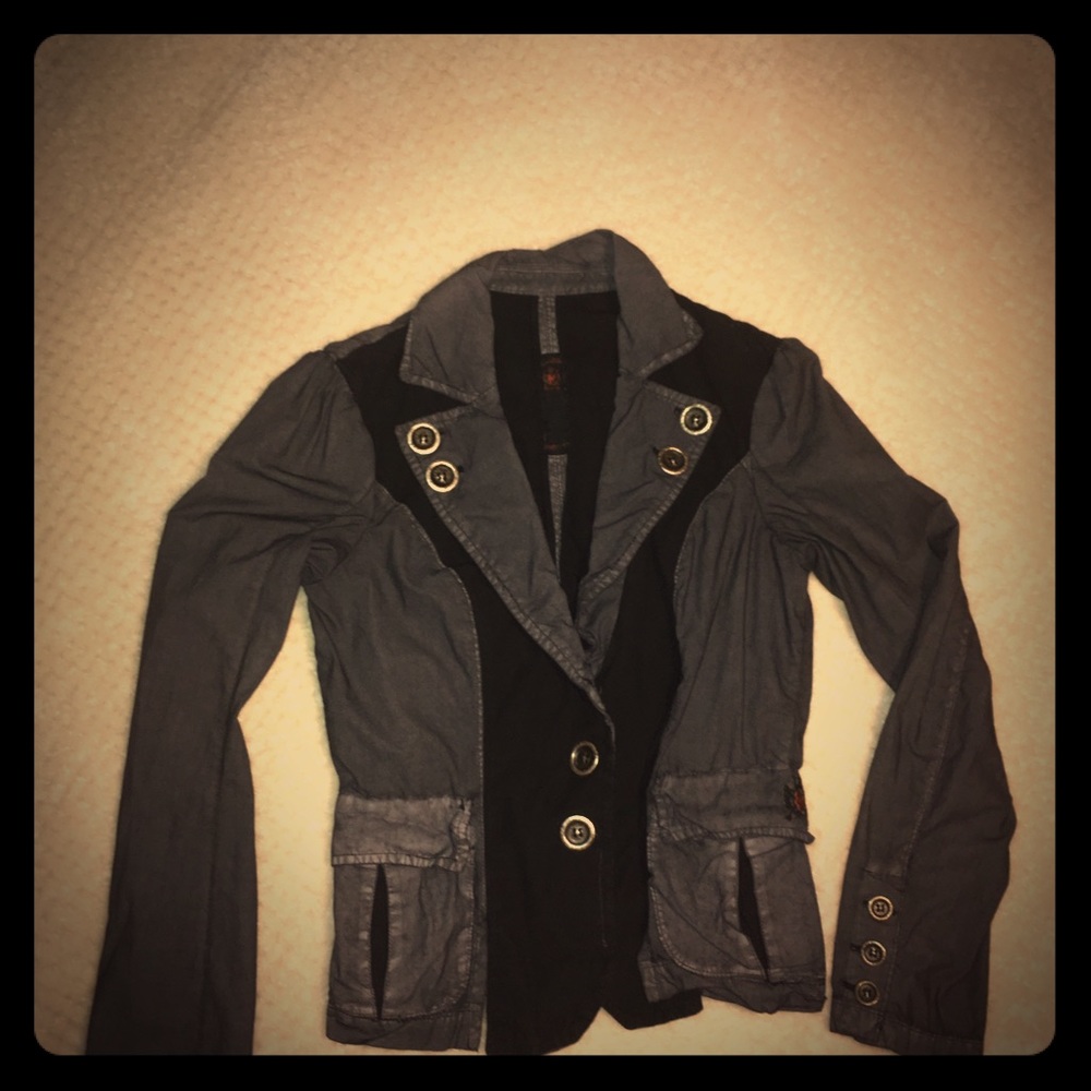 Stylish black/ dark grey women's jacket