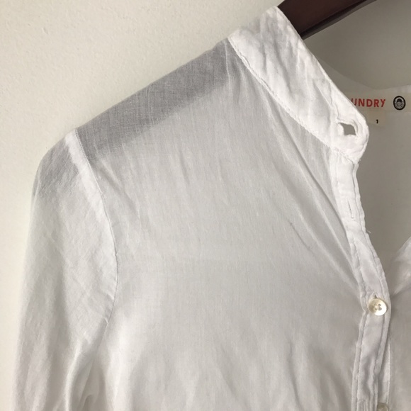 White sundry button down top - Picture 2 of 3