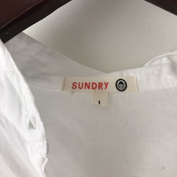 White sundry button down top - Picture 3 of 3