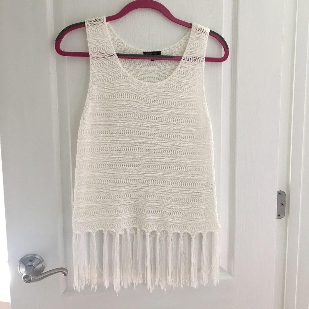 Woven fringe top!