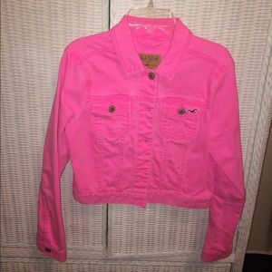 new hot pink Hollister jean jacket