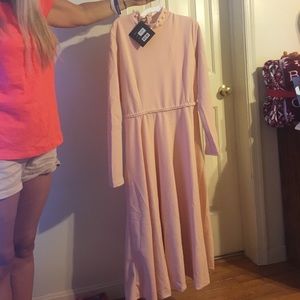 Long sleeve pink dress