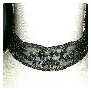 Sheer beaded choker