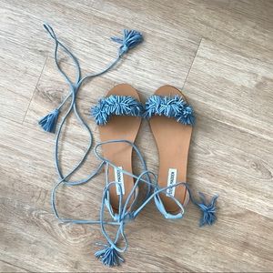 Steve Madden fringe lace up sandals