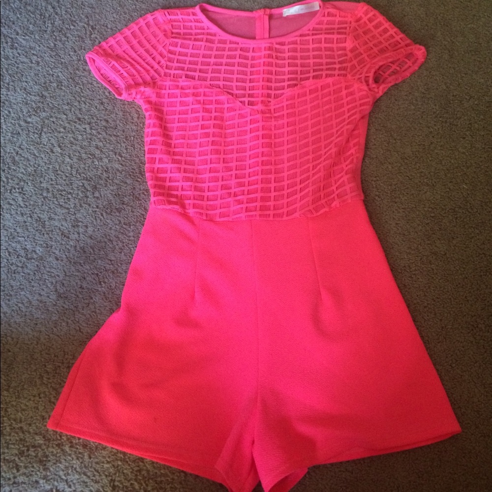 Neon pink romper