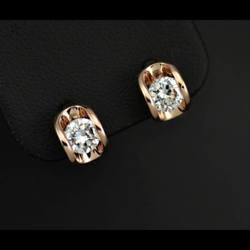 12k Rose Gold 0.5 carat CZ stones Studs