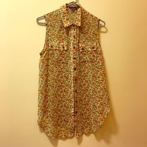 Floral Button up tank