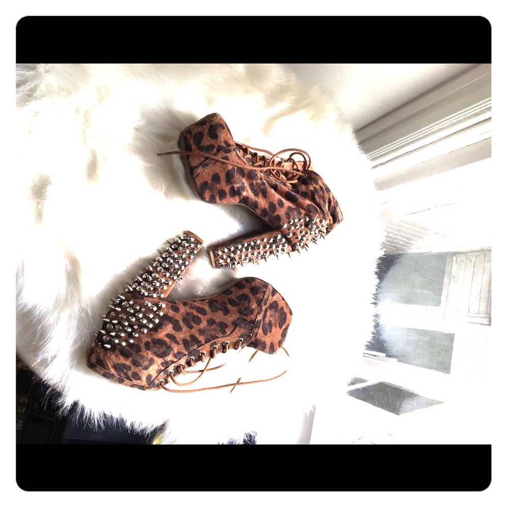 Jeffrey Campbell Spiked Cheetah Print Lolita Heels