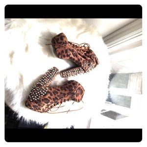 Jeffrey Campbell Spiked Cheetah Print Lolita Heels