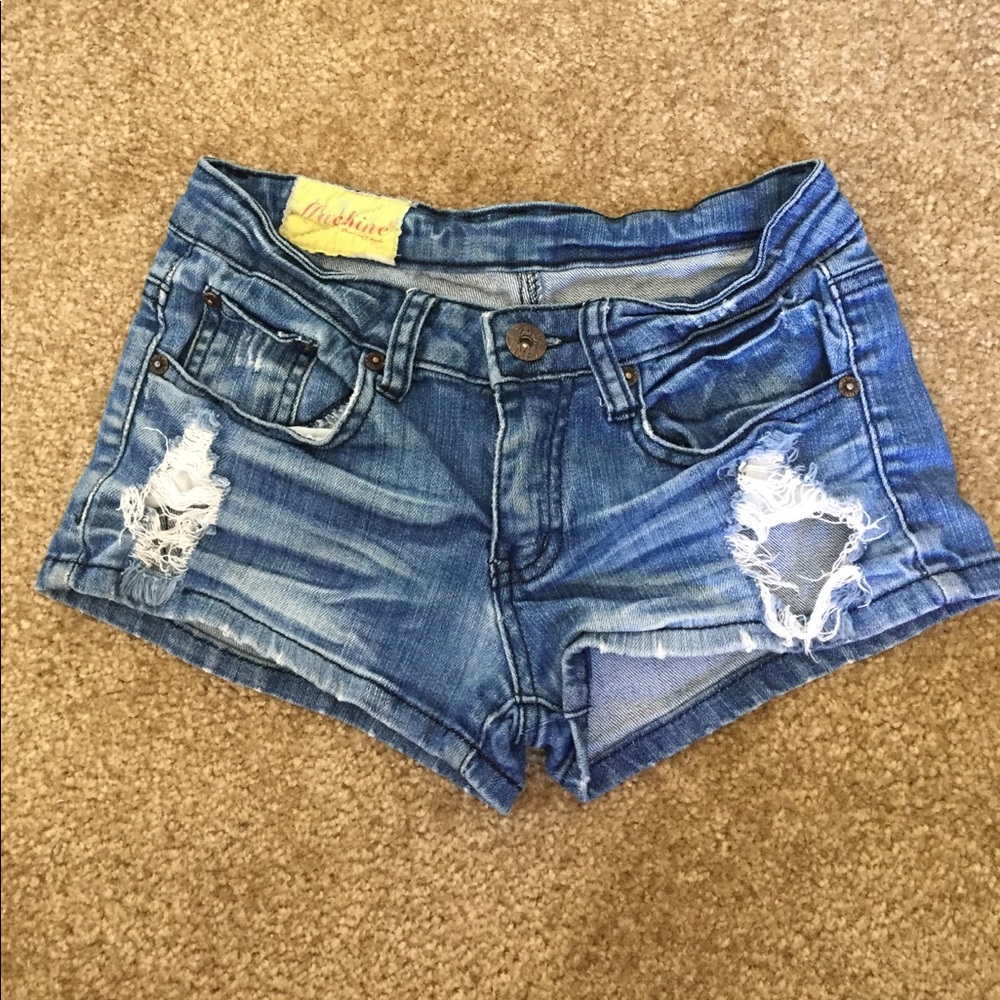 denim ripped shorts