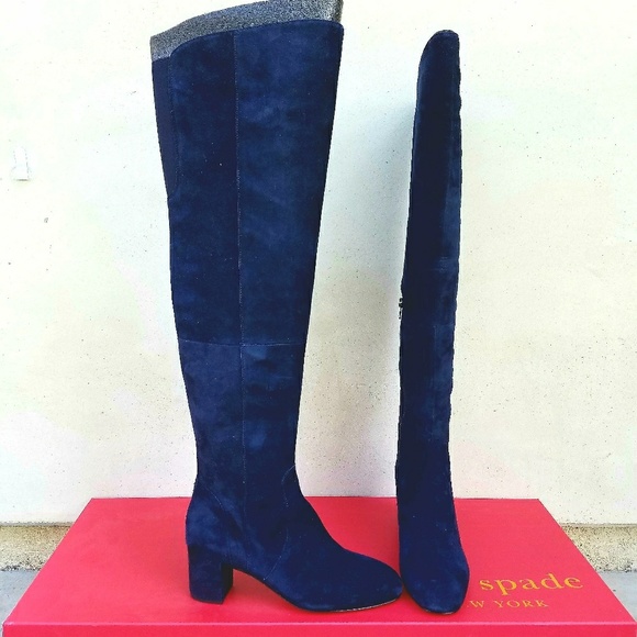 Stunning Navy Suede Kate Spade OTK Boots - Picture 3 of 8